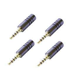 PAQ. 4 PZAS. DE PLUG 3.5mm MACHO TRS 4 POLOS METALICO  SOLCOR   PL35C4(4) - Hergui Musical