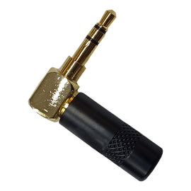 PLUG DE 3.5MM EN ESCUADRA NEGRO / ORO  SOLCOR   PL35SEN-P - Hergui Musical