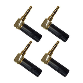 PAQ. 4 PZAS. DE PLUG DE 3.5MM EN ESCUADRA NEGRO / ORO  SOLCOR   PL35SEN-P(4) - Hergui Musical