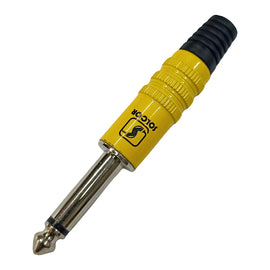 PLUG 6.3mm MONO METALICO AMARILLO   SOLCOR        PL63A - Hergui Musical