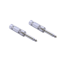 PAQ. 2 PZAS. DE PLUG 6.3mm MACHO MONO METALICO  SOLCOR   PL63LNEU(2) - Hergui Musical
