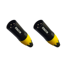 PAQ. 2 PZAS. DE PLUG CANON MACHO AMARILLO  SOLCOR   PLCANA(2) - Hergui Musical