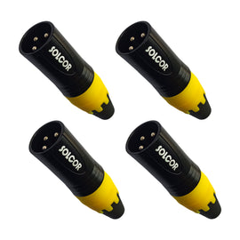 PAQ. 4 PZAS. DE PLUG CANON MACHO AMARILLO  SOLCOR   PLCANA(4) - Hergui Musical