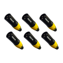 PAQ. 6 PZAS. DE PLUG CANON MACHO AMARILLO  SOLCOR   PLCANA(6) - Hergui Musical