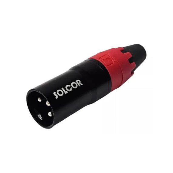 PLUG CANON MACHO ROJO  SOLCOR   PLCANR - Hergui Musical