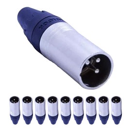 PAQ. 10 PZAS DE PLUG CANON MACHO PLATEADO  SOLCOR   PLXLRN(10) - Hergui Musical
