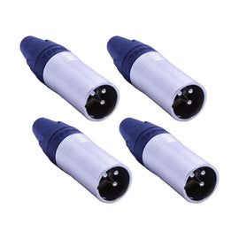 PAQ. 4 PZAS DE PLUG CANON MACHO PLATEADO  SOLCOR   PLXLRN(4) - Hergui Musical