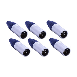 PAQ. 6 PZAS DE PLUG CANON MACHO PLATEADO  SOLCOR   PLXLRN(6) - Hergui Musical