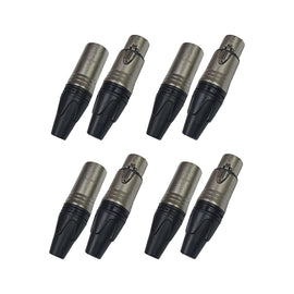 PAQ. 4 PZAS. DE PLUG CANON MACHO+HEMBRA NEGRO NICKEL CROMO  KAPTON  PL+JA-148N(4) - Hergui Musical