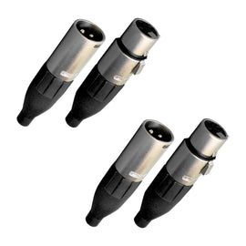 PAQ. 2 PZAS. DE PLUG CANON MACHO+HEMBRA 3 POLOS PROFESIONAL C/ SEGURO  KAPTON   PL+JA-155BK(2) - Hergui Musical