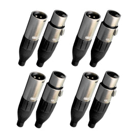 PAQ. 4 PZAS. DE PLUG CANON MACHO+HEMBRA 3 POLOS PROFESIONAL C/ SEGURO  KAPTON   PL+JA-155BK(4) - Hergui Musical