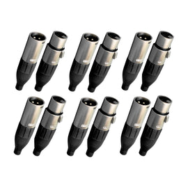 PAQ. 6 PZAS. DE PLUG CANON MACHO+HEMBRA 3 POLOS PROFESIONAL C/ SEGURO  KAPTON   PL+JA-155BK(6) - Hergui Musical