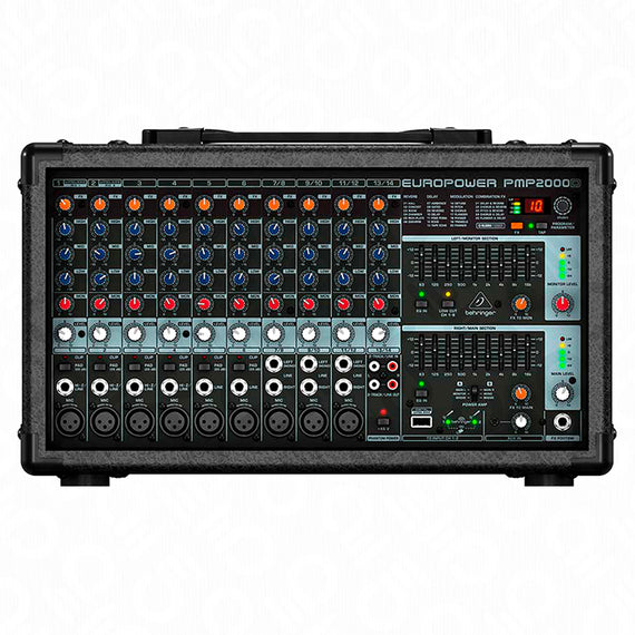 CONSOLA MEZCLADORA AMPLIFICADA 9 CANALES  BEHRINGER   PMP2000D - Hergui Musical