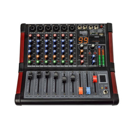 Mezcladora amplificada 6 canales USB, Bluetooth 250w  ROMMS   PMX-6CH - Hergui Musical