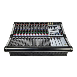 Mezcladora amplificada 12 Canales 500w x 2  ROMMS   PMX-P12CH - Hergui Musical