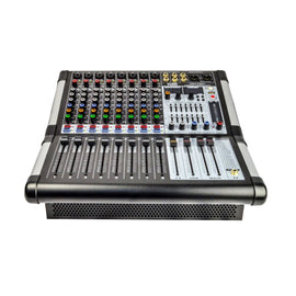 Mezcladora amplificada 8 Canales 500w x 2  ROMMS   PMX-P8CH - Hergui Musical