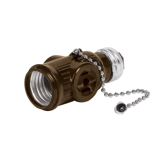 PORTALAMPARA DE BAQUELITA CADENA Y DOBLE CONTACTO   VOLTECK   POBA-16