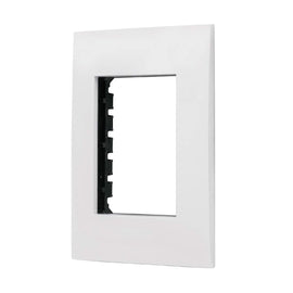 Placa 3 módulos de abs, línea oslo, color blanco, volteck  PPTR-OB - Hergui Musical