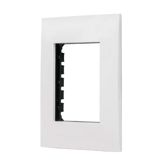 Placa 3 módulos de abs, línea oslo, color blanco, volteck  PPTR-OB - Hergui Musical