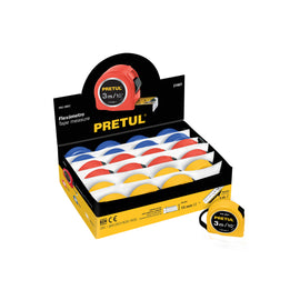 FLEXÓMETRO DE 3m CONTA DE 13mm, DISPLAY BOX CON 24PZ  PRETUL   PRO-3MEC