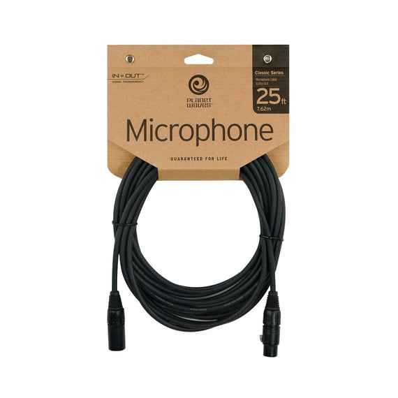 Cable para micrófono XLR MACHO/HEMBRA 7.50m, serie Classic de Planet Waves, calidad y sonido, ideal para tramos largos, estudios de grabación y escenarios grandes  DADDARIO  PW-CMIC-25 - Hergui Musical