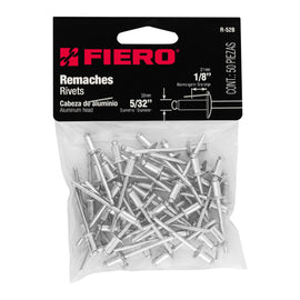Bolsa con 50 remaches 5/32" x 1/8" de aluminio, ala 5/16"  TRUPER R-52B