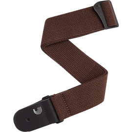 Tahalí para guitarra o bajo, fabricado con algodón, extremos de cuero, ancho de 2" pulgadas, largo de 35" a 59.5" pulgadas  PLANET WAVES  50CT04 - Hergui Musical