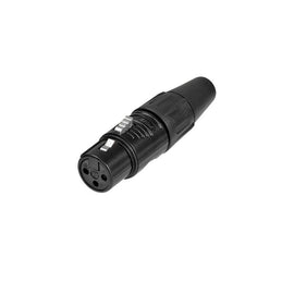 Plug XLR Hembra 3 pines, metálico negro  REAN   RC3F-BAG - Hergui Musical