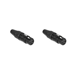 PAQ. 2 PZAS. DE Plug XLR Hembra 3 pines, metálico negro  REAN   RC3F-BAG(2) - Hergui Musical