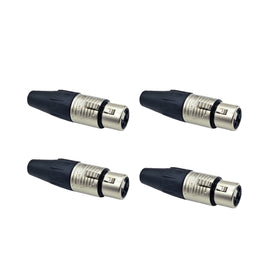 PAQ. 4 PZAS. DE Plug XLR Hembra 3 pines en niquel  REAN   RC3F(4) - Hergui Musical