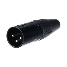 Plug XLR Macho 3 pines, metálico negro  REAN   RC3M-BAG - Hergui Musical