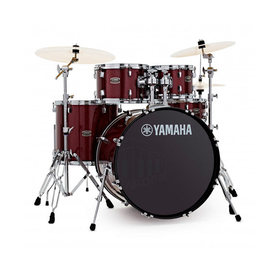 Jgo. de batería Rydeen Burgandy Glitter  c/herrajes JHWRD y Set de platillos J014USET   YAMAHA   JRDP2F5BGGUSET - Hergui Musical