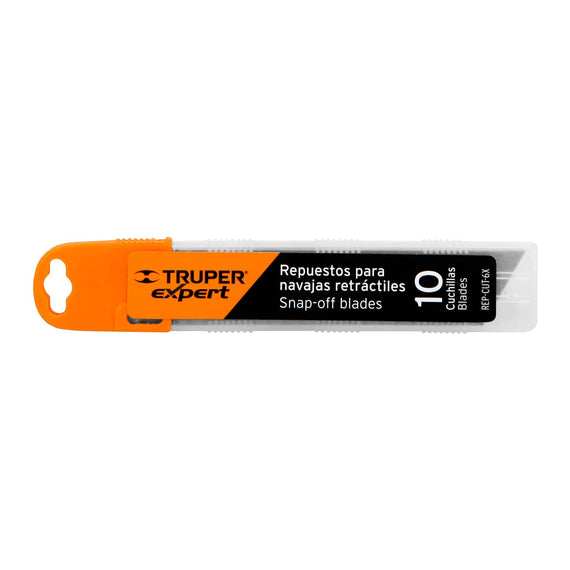 Estuche con 10 cuchillas sk2 de 18 mm para cutter, TRUPER expert   REP-CUT-6X - Hergui Musical