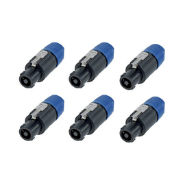 PAQ. 6 PZAS. DE Plug Speakon Macho 4 Polos  REAN  RLS4FC(6) - Hergui Musical