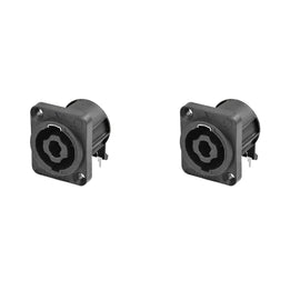 PAQ. 2 PZAS. DE Plug Speakon Hembra chasis 4 Polos D-Size REAN  RLS4MPZ(2) - Hergui Musical