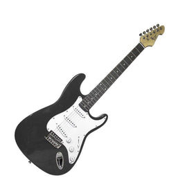 GUITARRA ELÉCTRICA TIPO STRATOCASTER, COLOR NEGRO CON BLANCO, ACABADO BRILLANTE  ROMMS   GE-S1BW - Hergui Musical