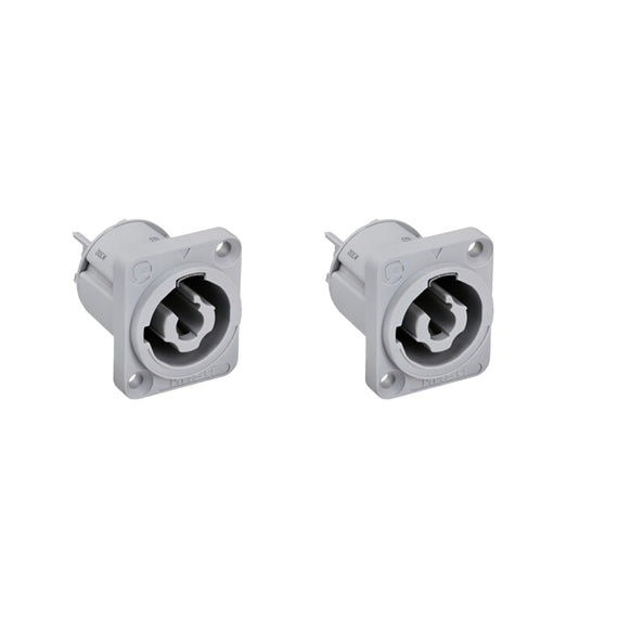PAQ. 2 PZAS. DE Plug Speakon Hembra chasis 3 Polos AC POWER OUTLET D-Size REAN  RRAC3O-G-000-0(2) - Hergui Musical
