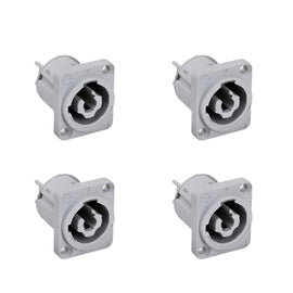 PAQ. 4 PZAS. DE Plug Speakon Hembra chasis 3 Polos AC POWER OUTLET D-Size REAN  RRAC3O-G-000-0(4) - Hergui Musical