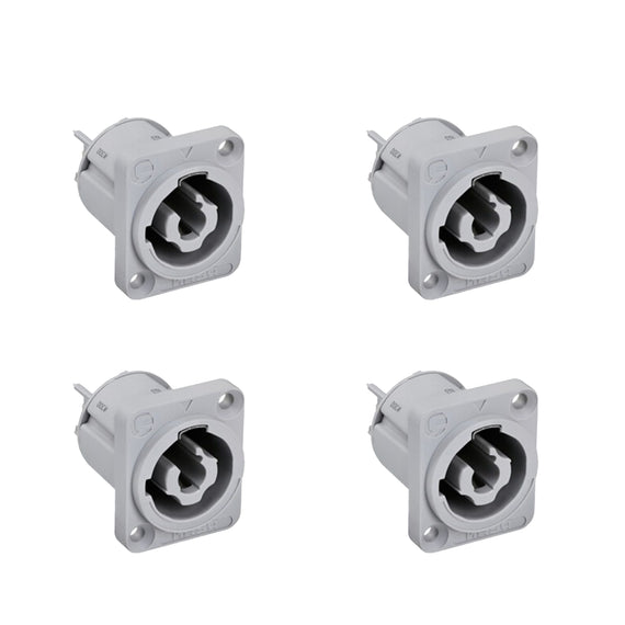 PAQ. 4 PZAS. DE Plug Speakon Hembra chasis 3 Polos AC POWER OUTLET D-Size REAN  RRAC3O-G-000-0(4) - Hergui Musical