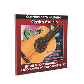 JGO DE CUERDAS SELENE NYLON ROJO TRASLUCIDO Y ENTORCHADO FOSFORO BRONZE  S-RFB - Hergui Musical