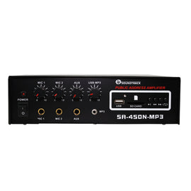AMPLIFICADOR DE PUBLIDIFUSION CON REPRODUCTOR (USB/SD CARD)  SOUNDTRACK   4747SA-450N-MP3 - Hergui Musical