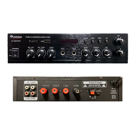 Amplificador de perifoneo, línea 70v, 80 RMS, 12v-110v-220v, SOUNDTRACK  SA-550N-MP3 - Hergui Musical