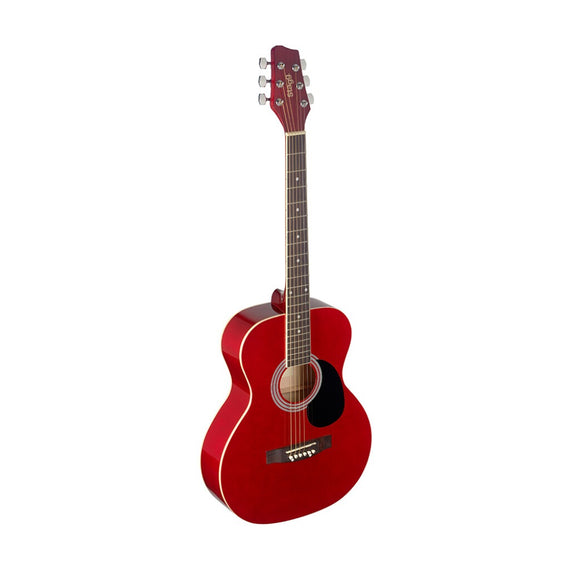 Guitarra Acústica Auditorium, con tapa basswood, color rojo STAGG  SA20A-RED - Hergui Musical