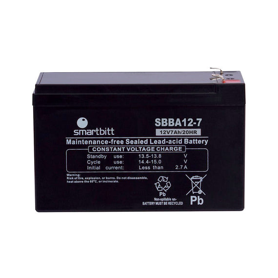 Batería de Reemplazo, Negro, 12 V, 7 Ah  SMARTBITT  SBBA12-7 - Hergui Musical