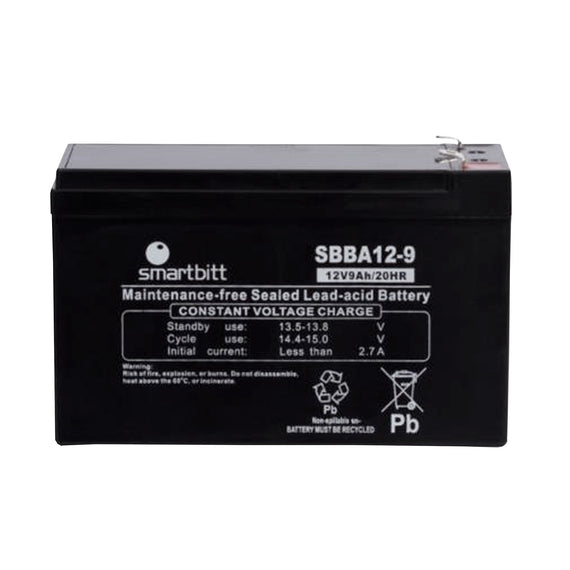 Batería de Reemplazo, Negro, 12 V, 9 AH   SMARTBITT  SBBA12-9 - Hergui Musical