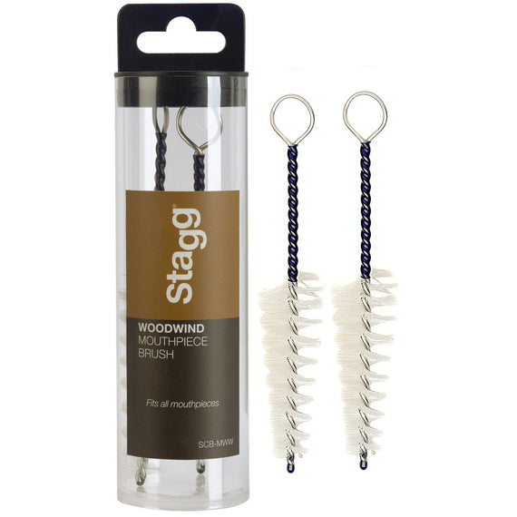 Jgo. de dos cepillos de limpieza para boquilla de instrumentos de madera, universales   STAGG   SCB-MWW - Hergui Musical