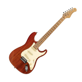 Guitarra eléctrica serie 55 con cuerpo de paulownia maciza, See through Fiesta Red   STAGG  SES-55-STF - Hergui Musical