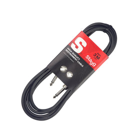 CABLE PARA INSTRUMENTO 3m, PLUG 6.3mm MACHO/MACHO  STAGG   SGC3 - Hergui Musical