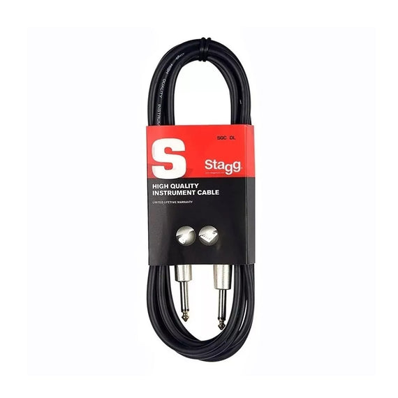 CABLE PARA INSTRUMENTO 6m, PLUG 6.3mm, CONECTORES MACHO/MACHO  STAGG   SGC6DL - Hergui Musical