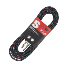 CABLE PARA INSTRUMENTO 6m, PLUG 6.3mm, Negro Vinteweed, MACHO/MACHO  STAGG   SGC6VT-BK - Hergui Musical
